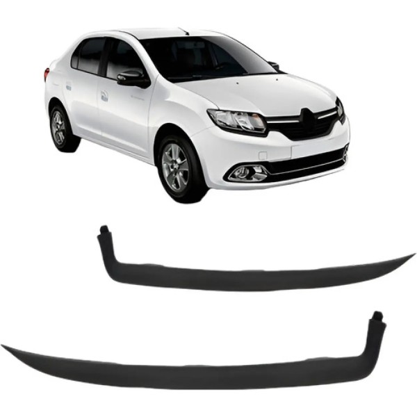 Par Friso Acabamento Farol Logan Stepway 2015  2016 Preto