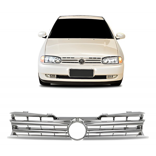 Grade Radiador Gol G2 1995 1996 1997 1998 1999 Cromada.