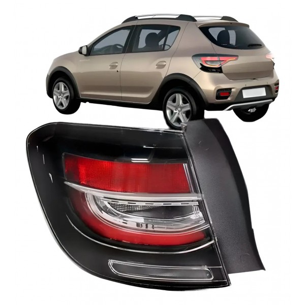Lanterna Traseira Sandero Stepway 2020 A 2024 Canto Fume Led