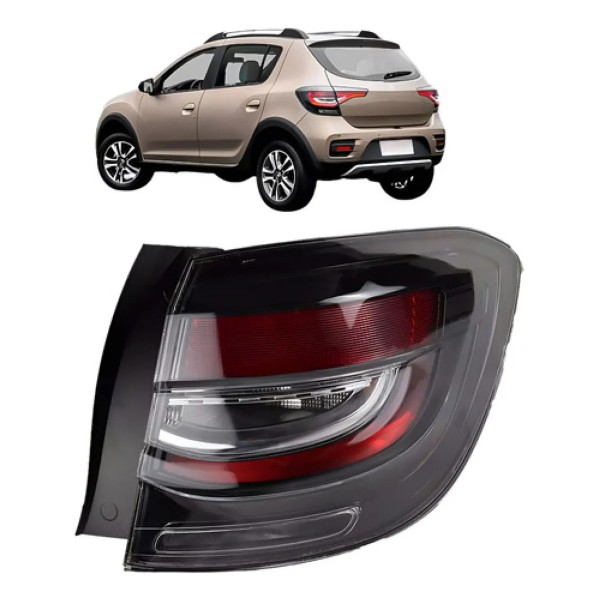 Lanterna Sandero E Stepway 2020 A 2024 Canto Fumê Led