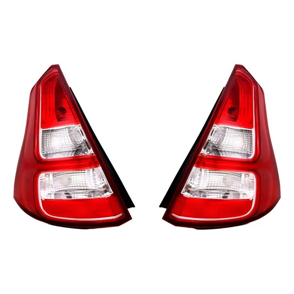 Par Lanterna Traseira Sandero 2012 13 2014 Bicolor C/ Friso Ambos Lados Vermelho