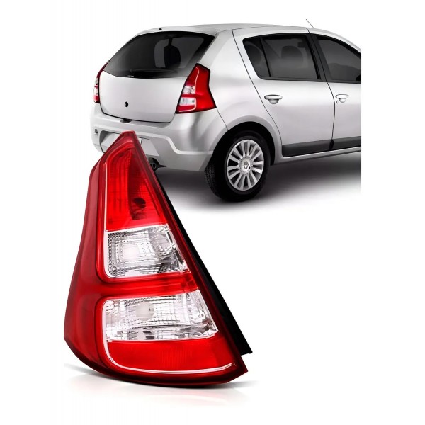 Lanterna Traseira Sandero 2012 2013 2014 Bicolor Com Friso