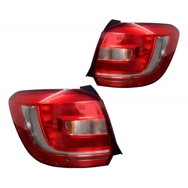 Par Lanterna Traseira Sandero 2015 2016 2017 Bicolor Ambos Lados Vermelho