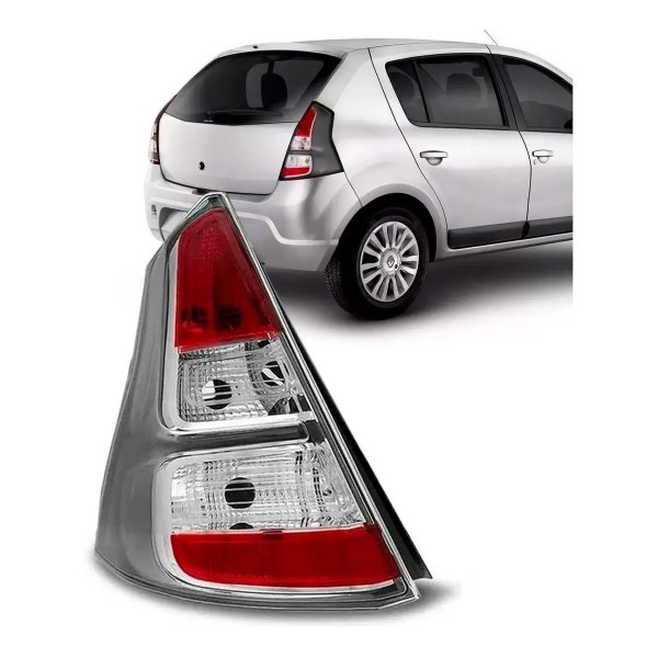 Lanterna Traseira Renault Sandero 2012 2013 2014 Borda Cinza