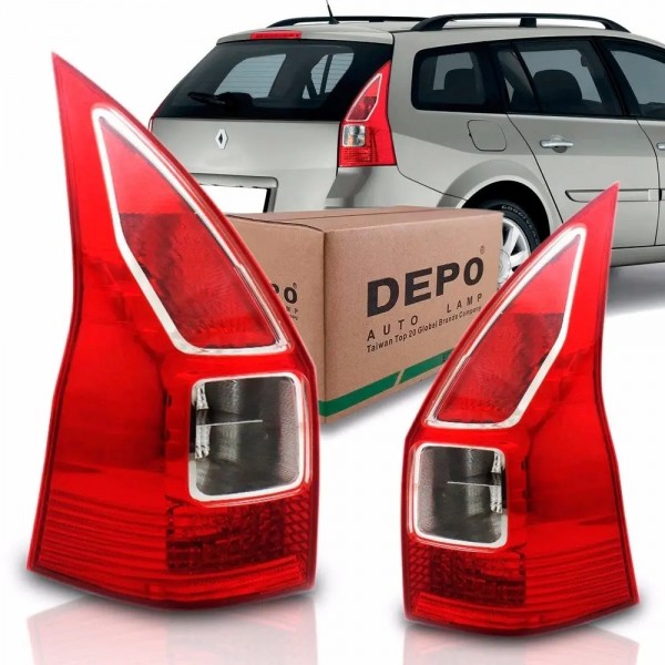 Par Lanterna Megane Gran Tour 2010 2011 2012 2013 Depo Vermelho