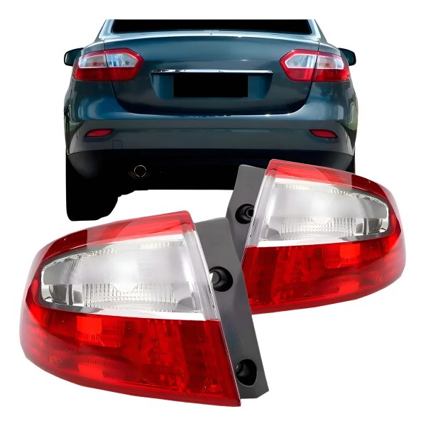 Par Lanterna Traseira Fluence 10 11 12 13 14 15 16 Sem Led Ambos Lados Vermelho