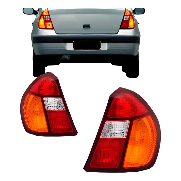 Par Sinaleira Traseira Clio 2003 A 2008 Sedan Ambar