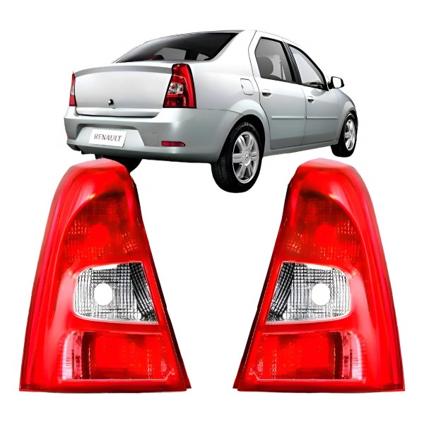 Par Lanterna Renault Logan 2011 2012 2013 Bicolor Ambos Lados Vermelho