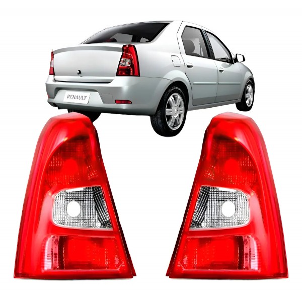 Par Lanterna Para Renault Logan 2011 2012 2013 Bicolor Ambos Lados Vermelho