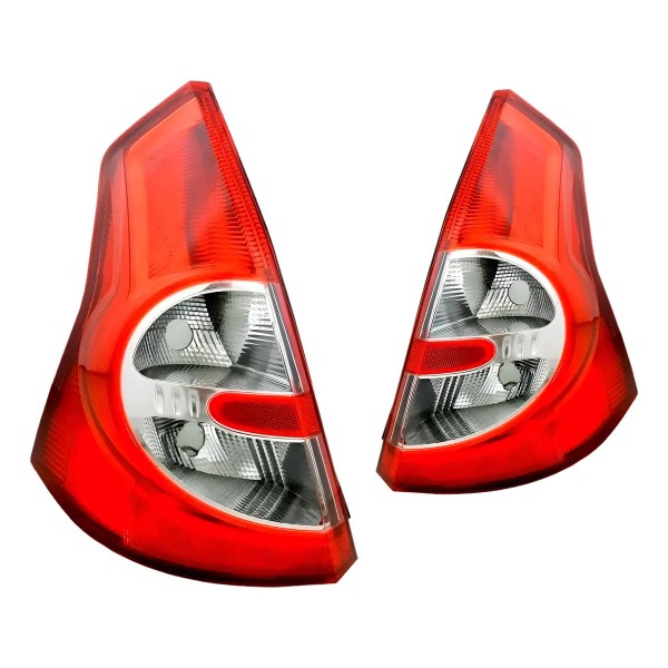 Par Lanterna Traseira Renault Sandero 08 09 10 11 Bicolor Ambos Lados Vermelho