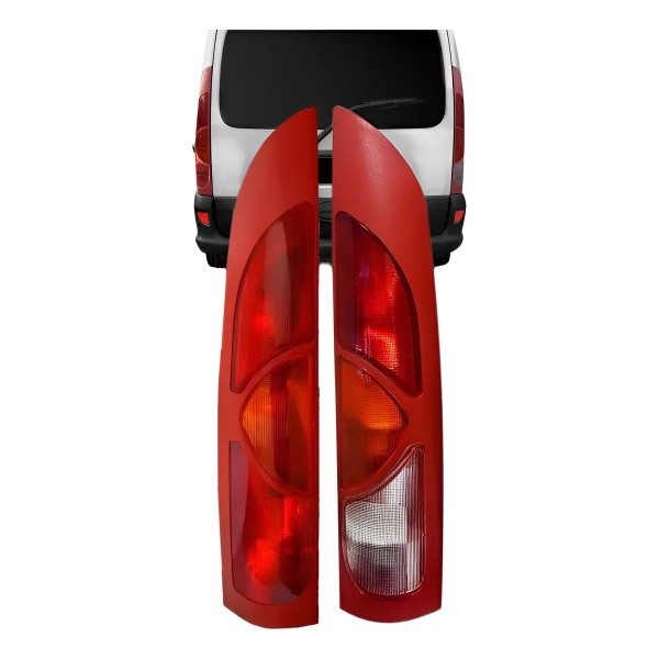 Par Lanterna Traseira Kangoo 1997 A 2006 Vermelha Ambos Lados Vermelho