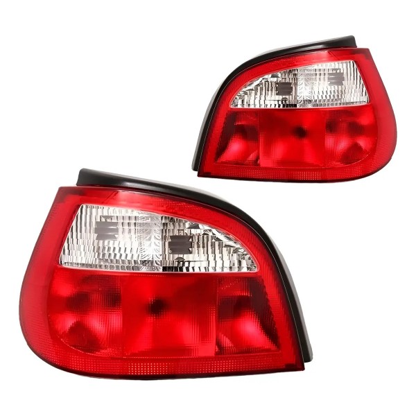 Par Lanterna Traseira Megane 2000/2004 Hatch Bicolor Oferta Ambos Lados Vermelho