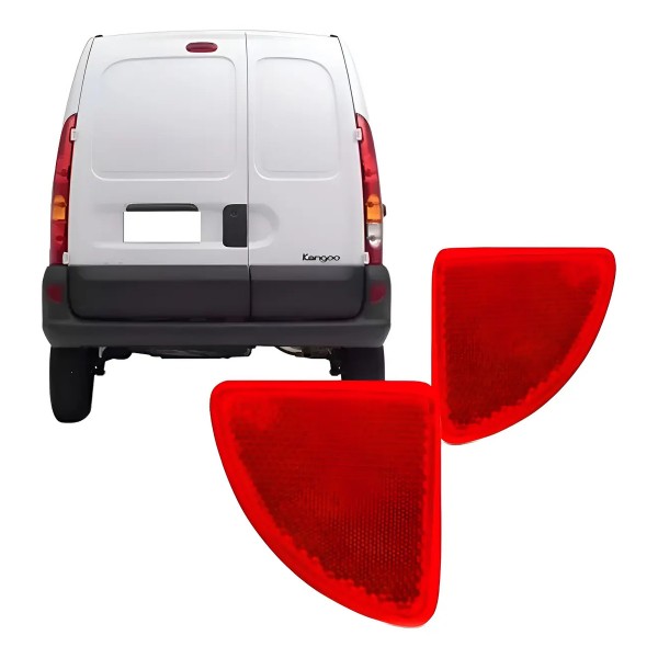 Par Lanterna Refletor Traseiro Kangoo 2003 A 2012 Vermelho Par