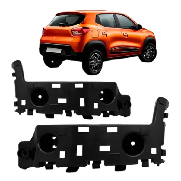 Par Suporte Guia Parachoque Traseiro Kwid 2018 Em Diante