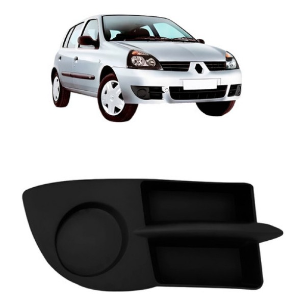 Grade Moldura Milha Para Renault Clio 06/12 Sem Furo