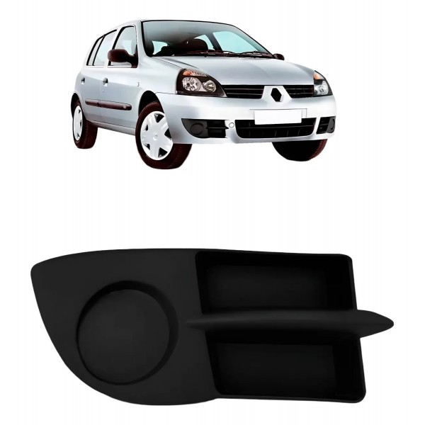 Grade Moldura Milha Para Renault Clio 06/12 Sem Furo