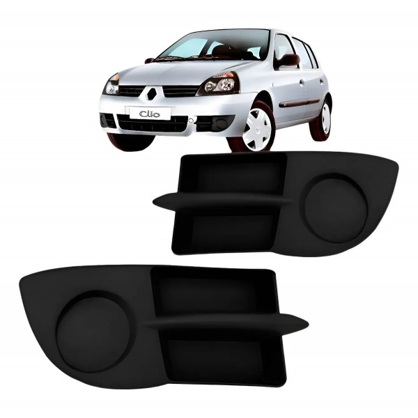 Grade Moldura Milha Para Renault Clio 06/12 Sem Furo