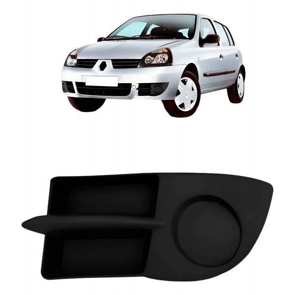 Grade Moldura Milha Para Renault Clio 06/12 Sem Furo