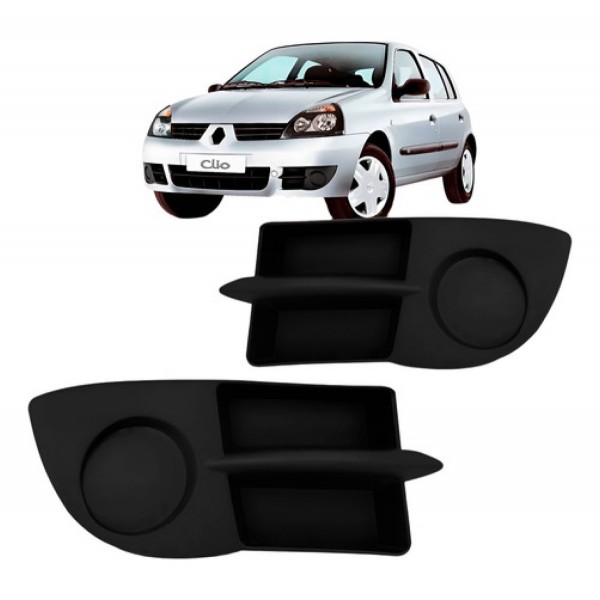 Grade Moldura Milha Para Renault Clio 06/12 Sem Furo