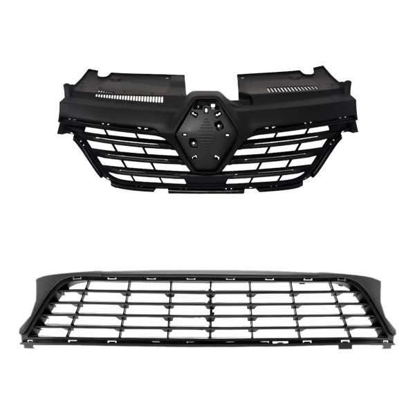 Par Grade Frontal Sandero 2020 A 2024 Superior E Inferior Preto