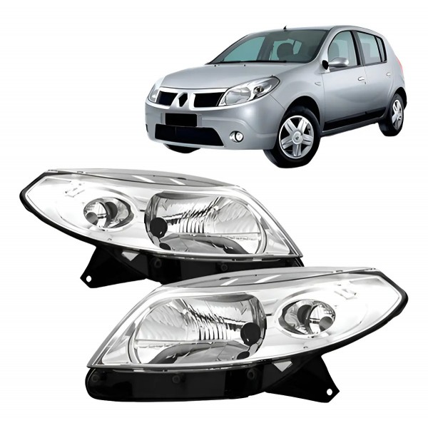 Par Farol Sandero 2008 2009 2010 2011 Cromado