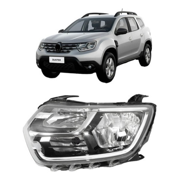 Farol Para Renault Duster 2021 2022 2023 2024 Manual Com Led