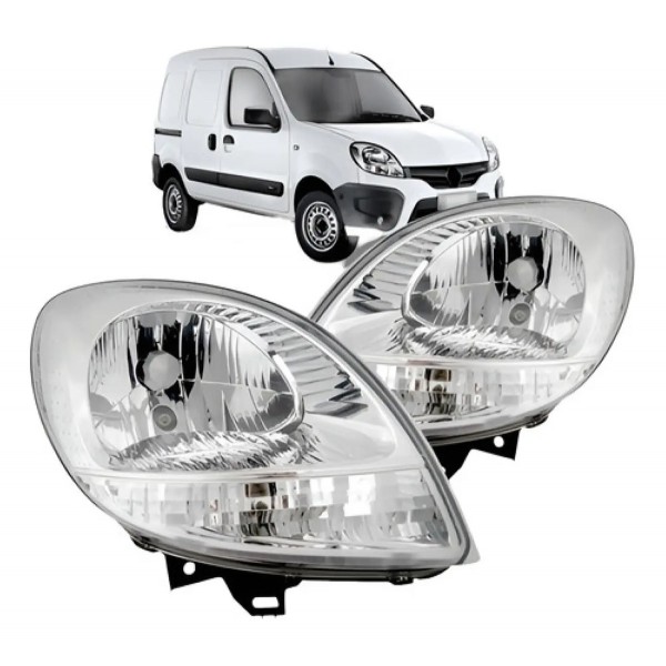 Par Farol Dianteiro Kangoo 2008 2009 2010 11 A 2018 Cristal
