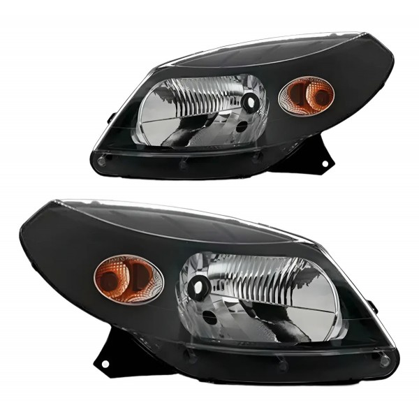 Par Farol Sandero 2008 2009 2010 2011 Manual Máscara Negra Ambos Lados