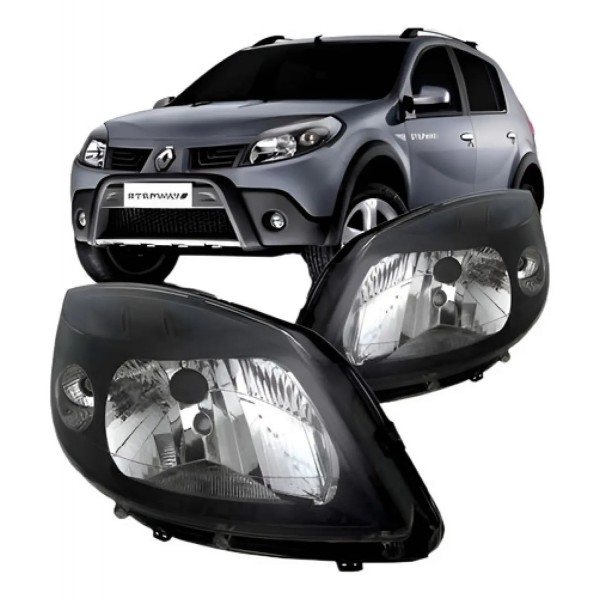 Par Farol Sandero 2007 2008 2009 2010 Mascara Negra