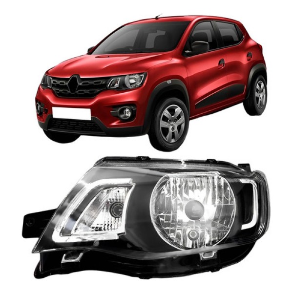Farol Principal Para Renault Kwid 2017 2018 Regulagem Manual