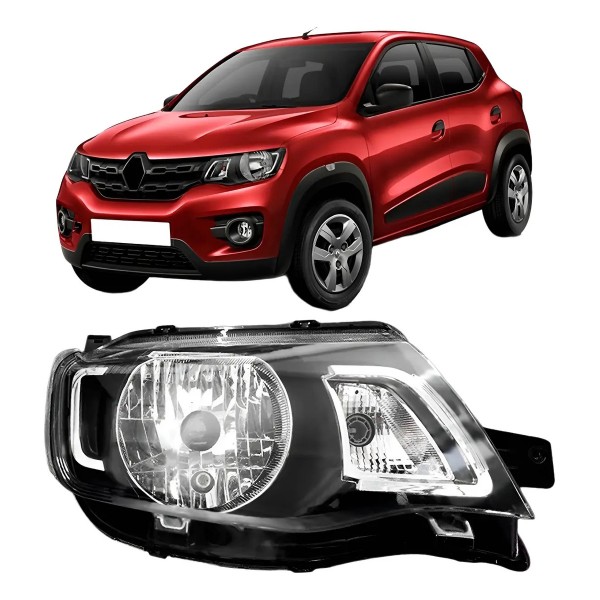 Farol Principal Para Renault Kwid 2017 2018 Regulagem Manual
