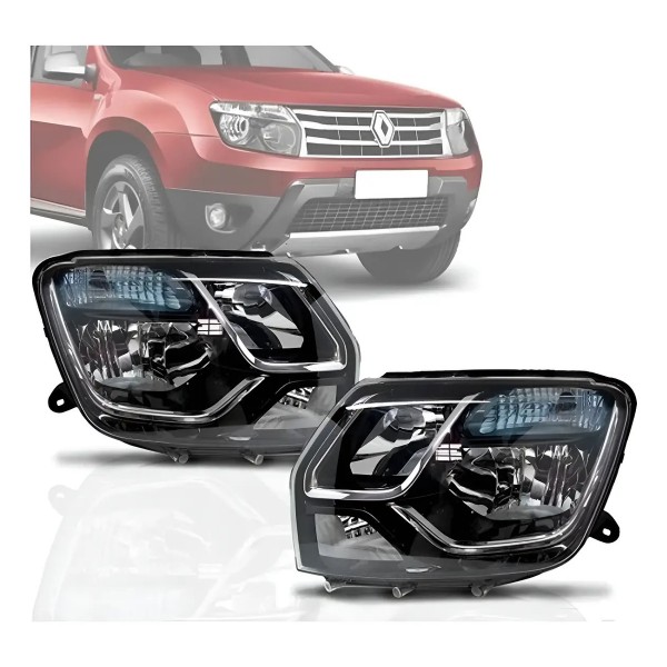 Par Farol Duster 2015 2016 Manual Preto Cupula Azul