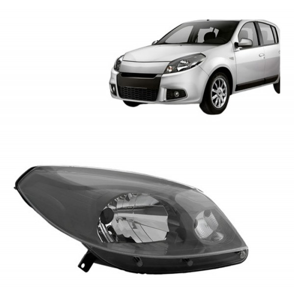 Farol Sandero 2012 2013 2014 Manual Máscara Cinza C/garantia