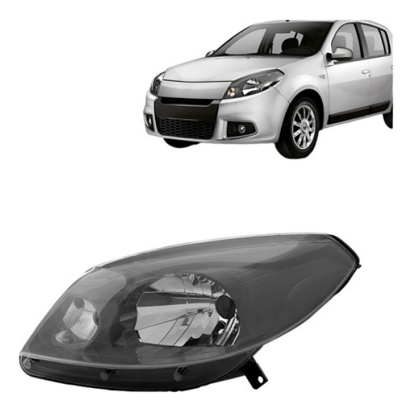 Farol Sandero 2012 2013 2014 Manual Máscara Cinza C/garantia