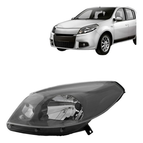 Farol Sandero 2012 2013 2014 Manual Máscara Cinza C/garantia