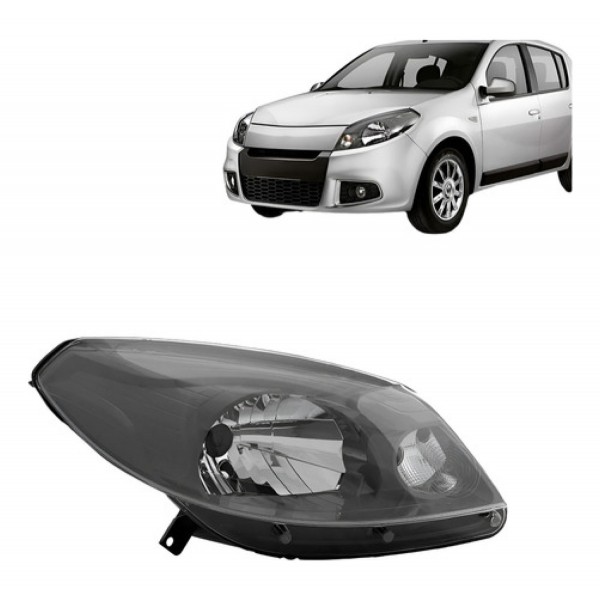 Farol Sandero 2012 2013 2014 Manual Máscara Cinza C/garantia