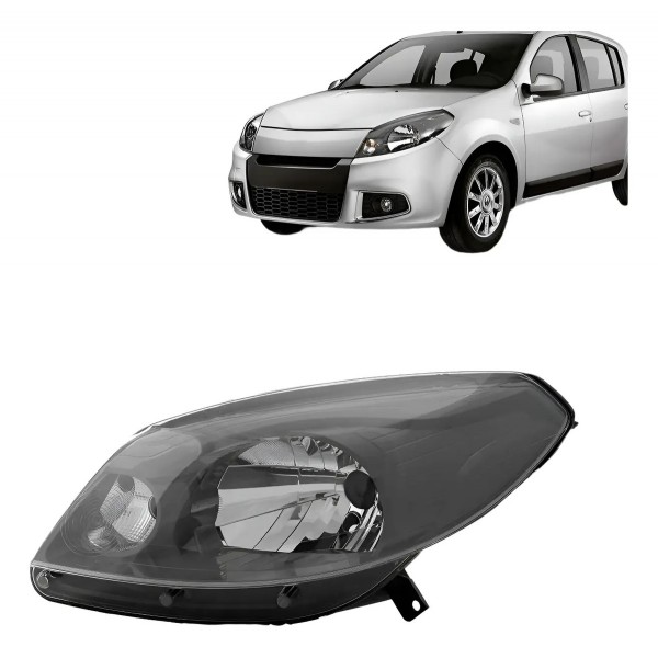 Farol Sandero 2012 2013 2014 Manual Máscara Cinza C/garantia