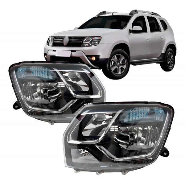 Par Farol Duster 2015 2016 Manual Com Cupula Azul Ambos Lados