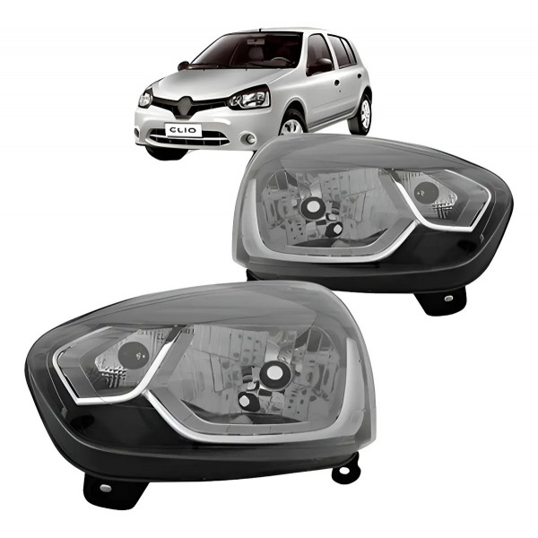 Par Farol Clio 2013 2014 2015 2016 Manual Máscara Negra