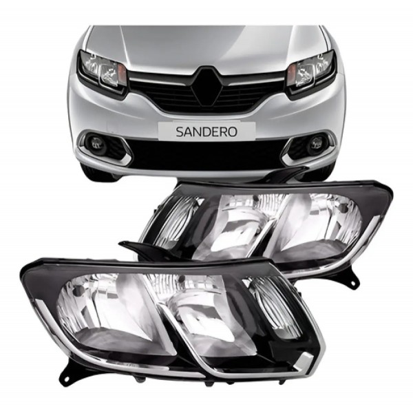Par Farol Sandero 2015 2016 2017 Logan 2014 15 16 17 Cromado