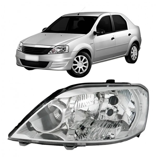 Farol Logan 2011 2012 2013 Cromado Manual
