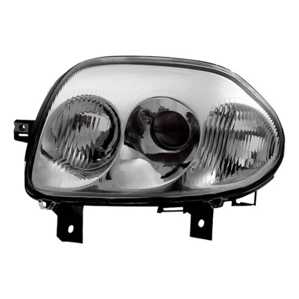 Farol Elétrico Clio 1999 A 2002 Foco Duplo Cromado Sem Moto