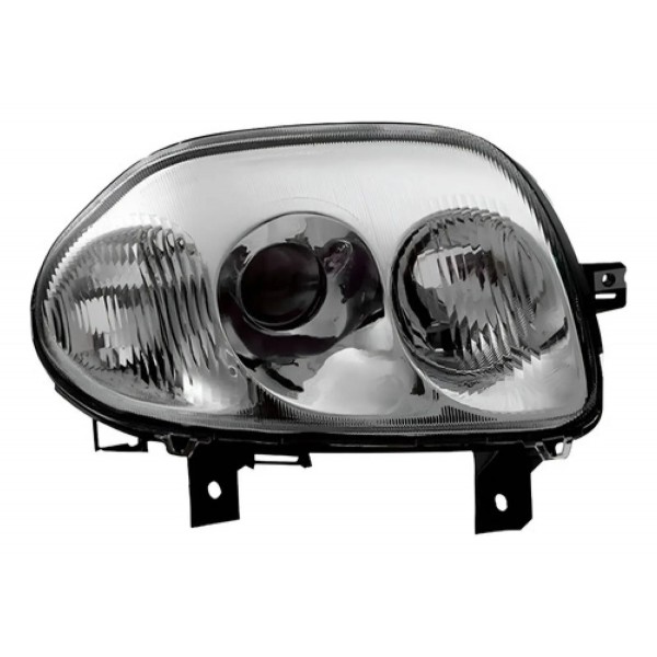 Farol Elétrico Clio 1999 A 2002 Foco Duplo Cromado Sem Moto