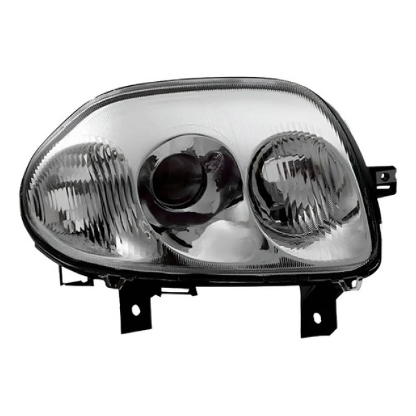 Farol Elétrico Clio 1999 A 2002 Foco Duplo Cromado Sem Moto
