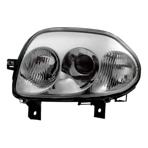 Farol Elétrico Clio 1999 A 2002 Foco Duplo Cromado Sem Moto