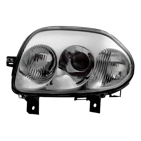 Farol Elétrico Clio 1999 A 2002 Foco Duplo Cromado Sem Moto