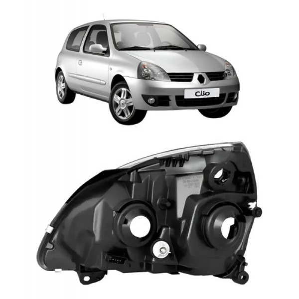 Carcaça Farol Dianteiro Para Renault Clio 2003 A 2011