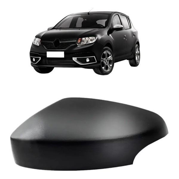 Capa Retrovisor Sandero Logan 2014 A 2020 C/furo Pisca Preta