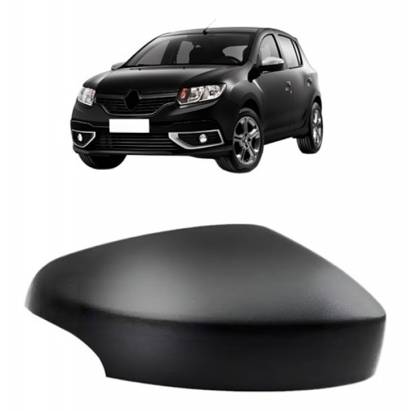 Capa Retrovisor Sandero Logan 2014 A 2020 C/furo Pisca Preta