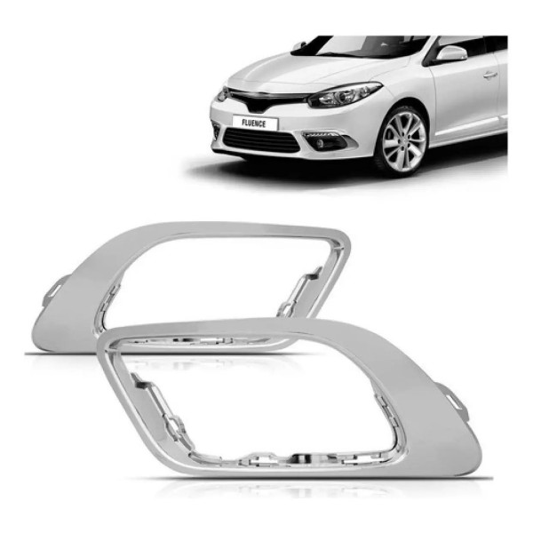 Aro Moldura Milha Fluence 2014 2015 2016 2017 2018 Cromado